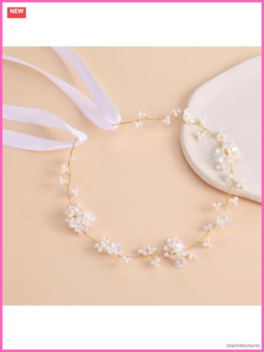 Pearl Orchid Headpiece Hair Accessory Handmade Wedding Communion Prom